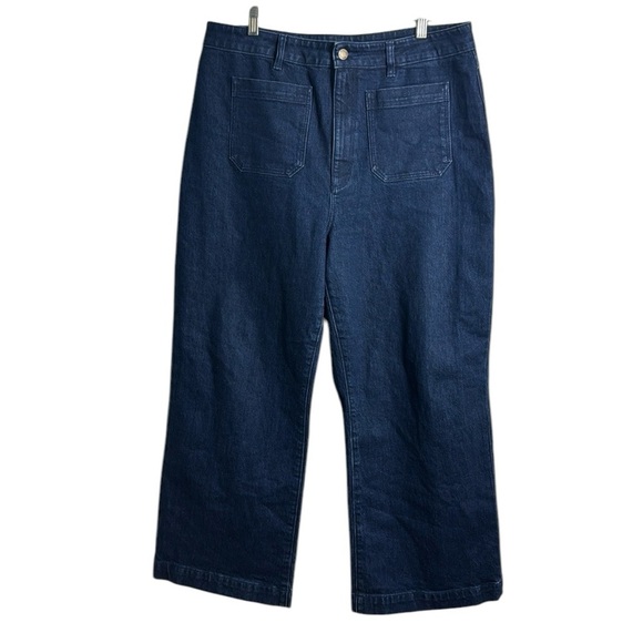 Rolla’s High Rise Wide Leg Sailor Jeans Size 34 Pockets Dark Wash - Picture 1 of 15